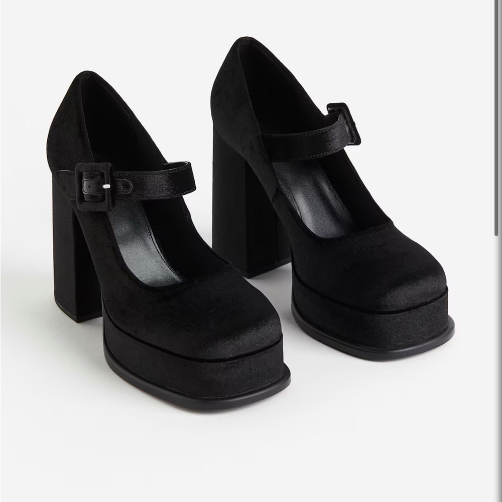 Black Platform Mary Jane Shoes